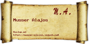 Musser Alajos névjegykártya
